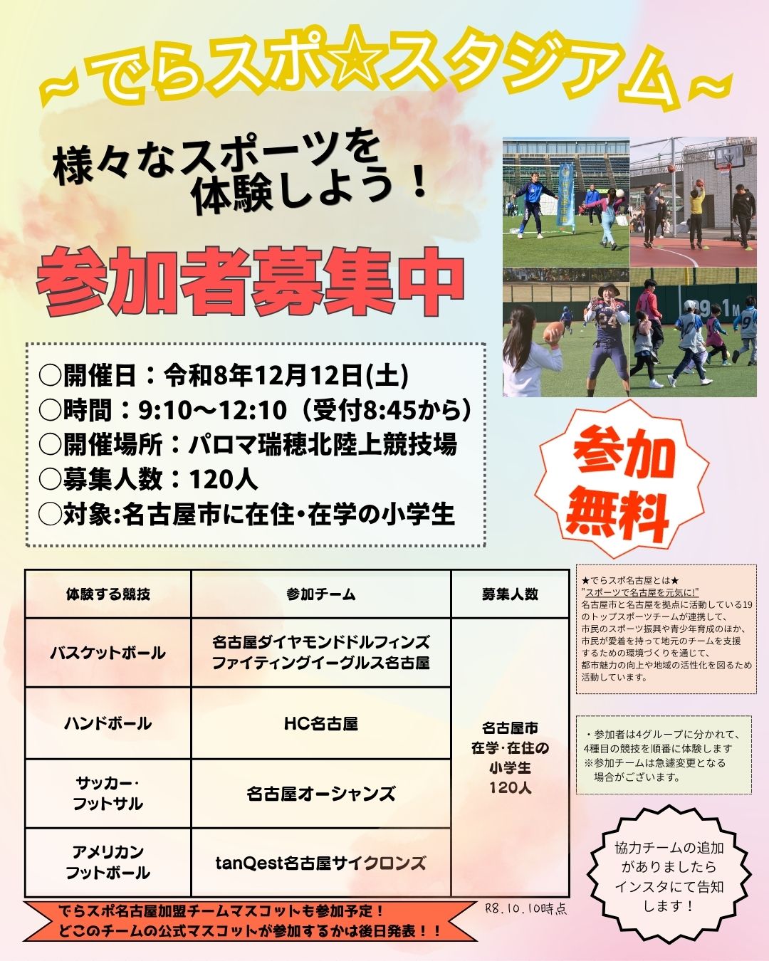 でらスポスタジアム募集チラシ１
